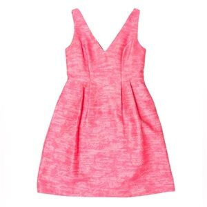 BETSEY JOHNSON Jacquard Structured Pink Mini A-Line Dress Size 6